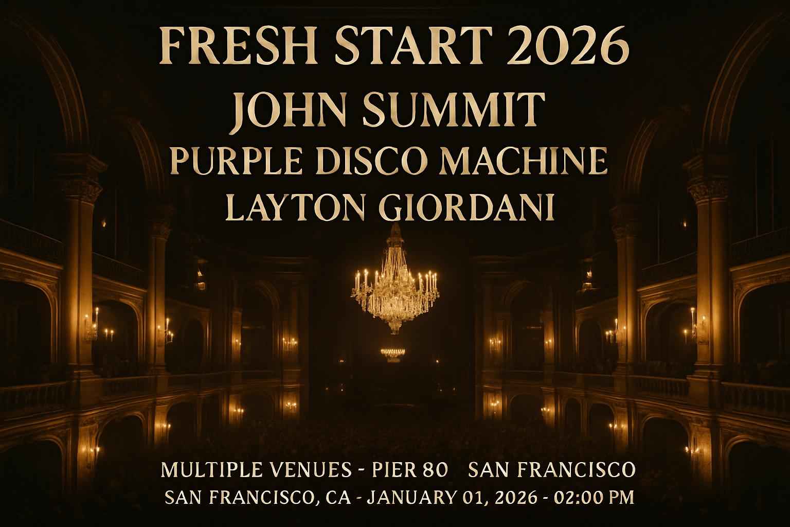 Fresh Start 2026: John Summit, Purple Disco Machine & Layton Giordani (Multiple Venues)