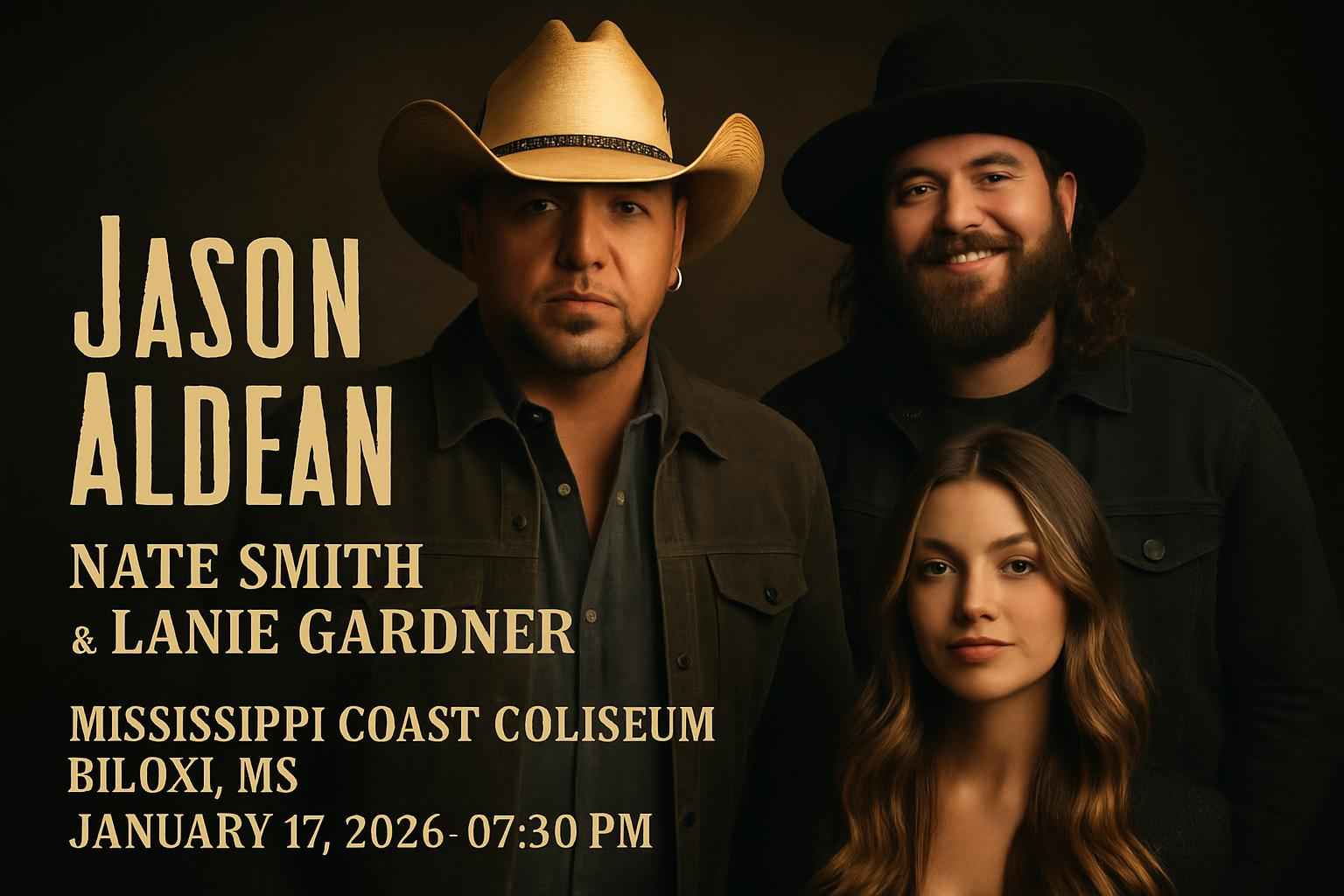 Jason Aldean, Nate Smith & Lanie Gardner