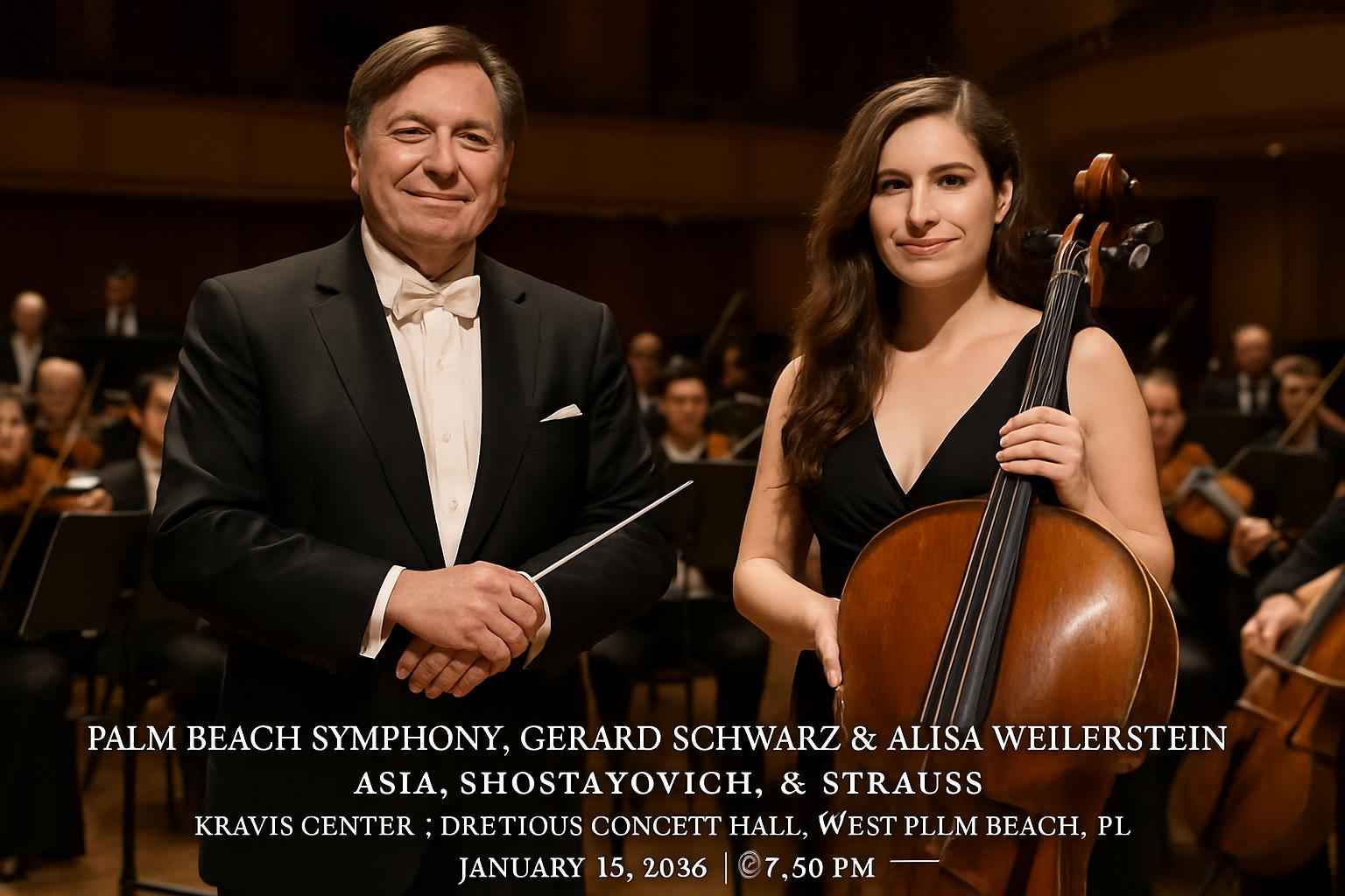 Palm Beach Symphony: Gerard Schwarz & Alisa Weilerstein – Asia, Shostakovich, & Strauss