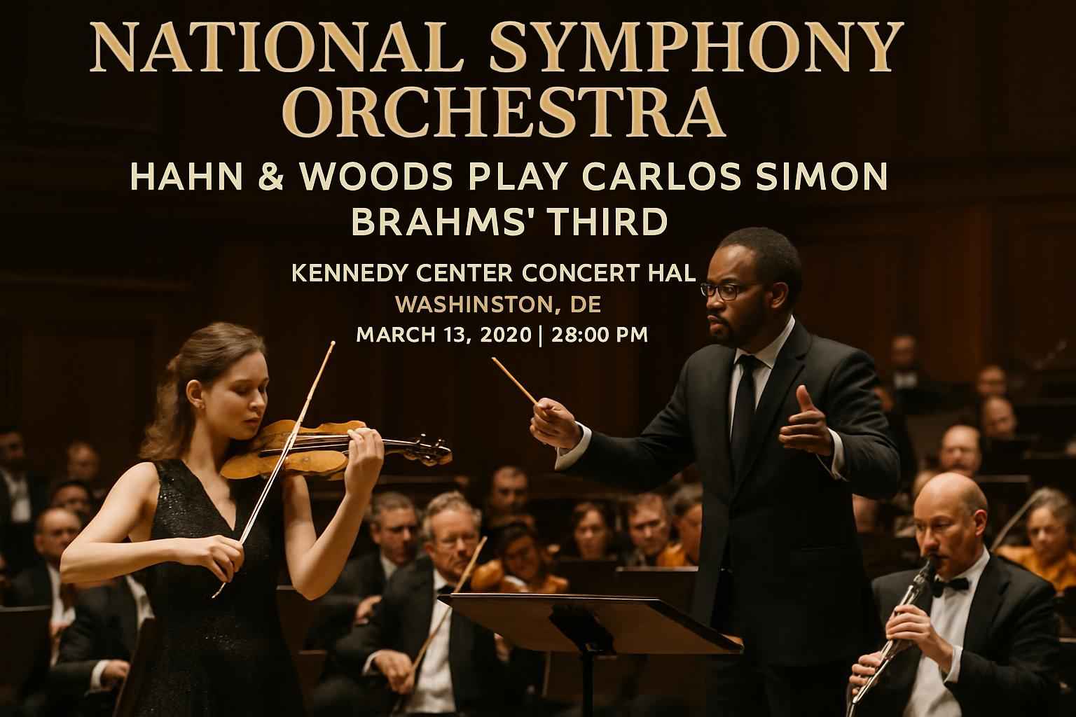 National Symphony Orchestra: Hahn & Woods Play Carlos Simon – Brahms’ Third
