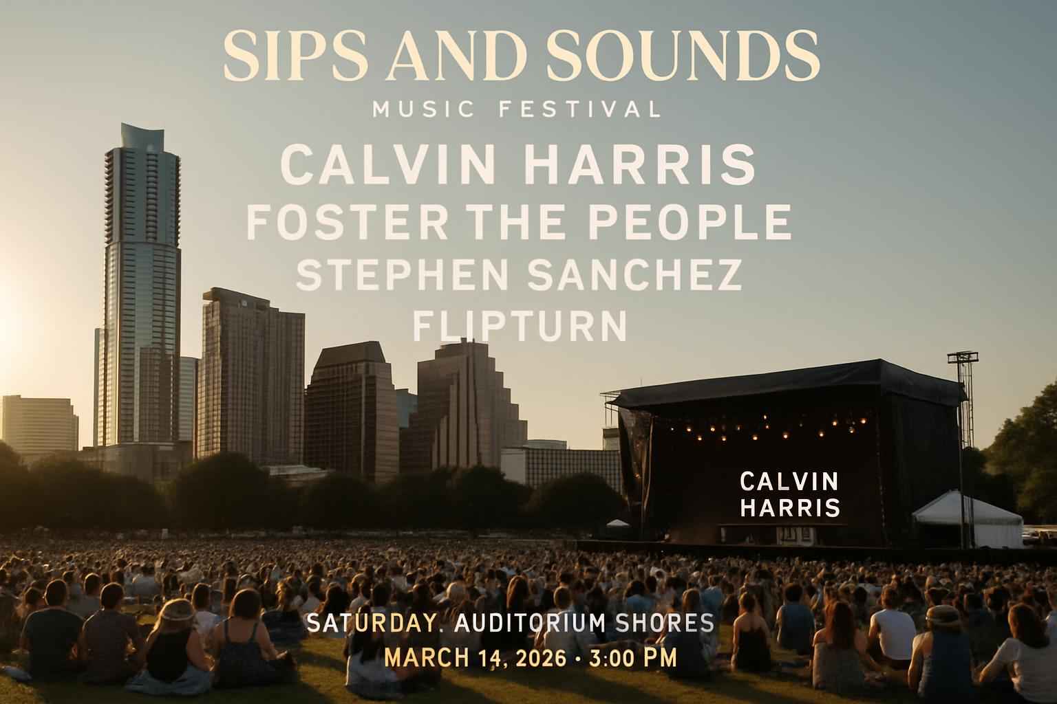 Sips and Sounds Music Festival: Calvin Harris, Foster The People, Stephen Sanchez & Flipturn – Saturday
