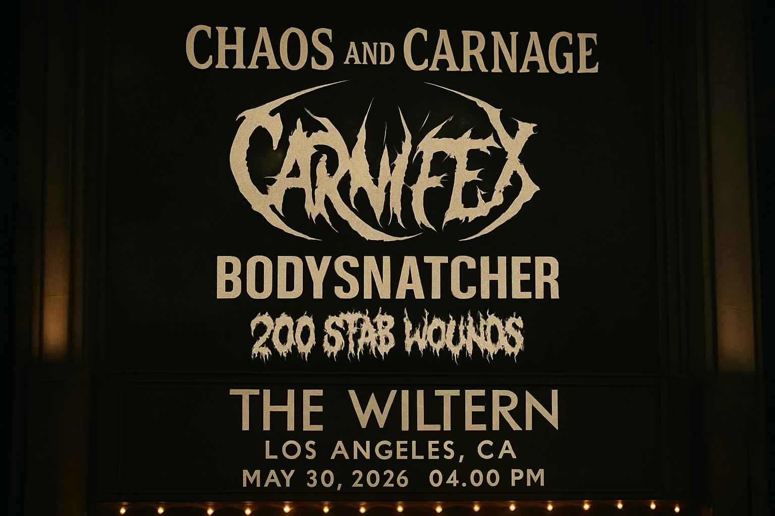 Chaos and Carnage: Carnifex, Bodysnatcher & 200 Stab Wounds
