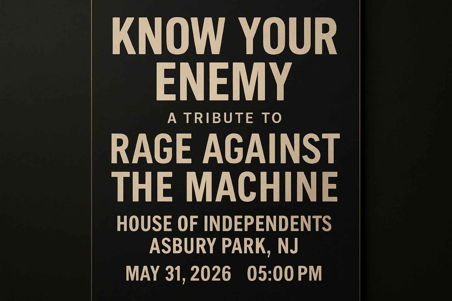 Know Your Enemy – A Tribute to Rage Against The Machine