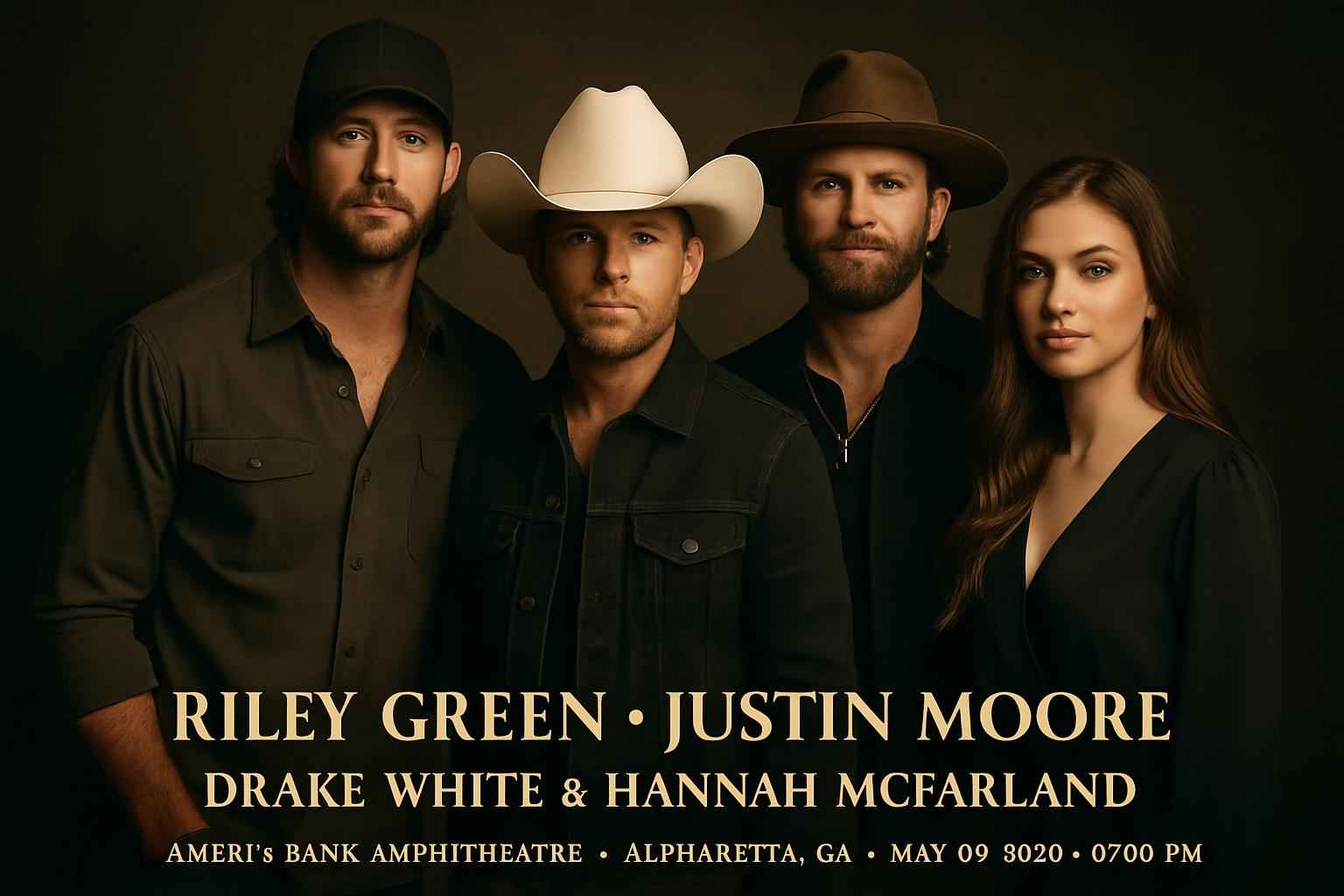 Riley Green, Justin Moore, Drake White & Hannah McFarland