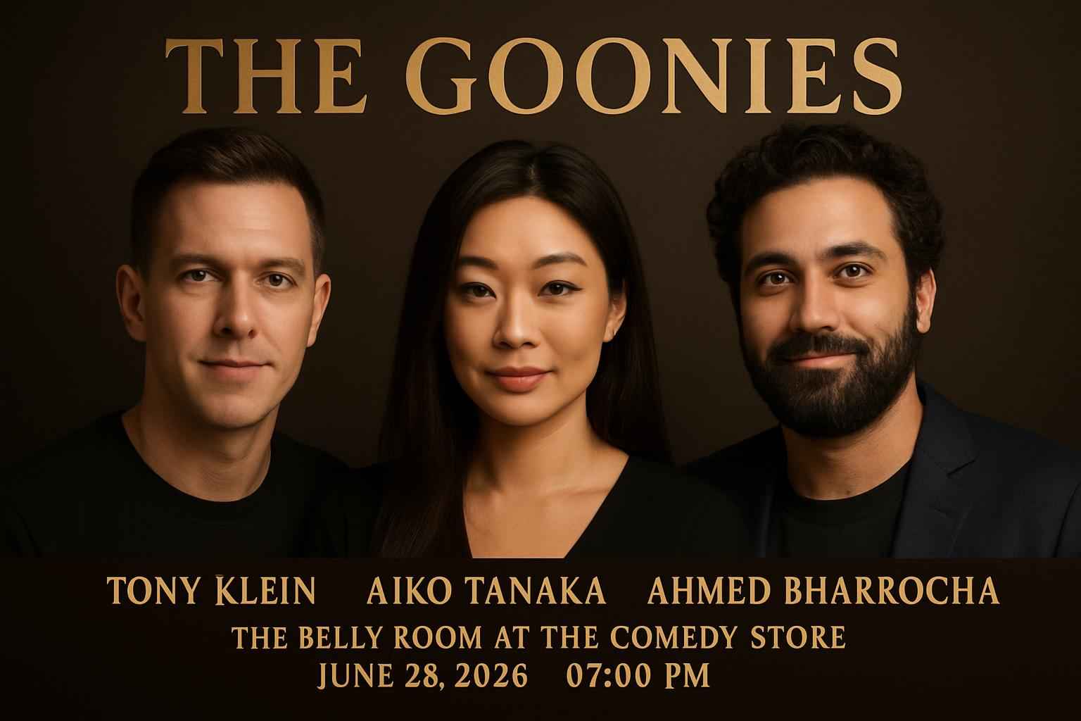 The Goonies: Tony Klein, Aiko Tanaka & Ahmed Bharrocha