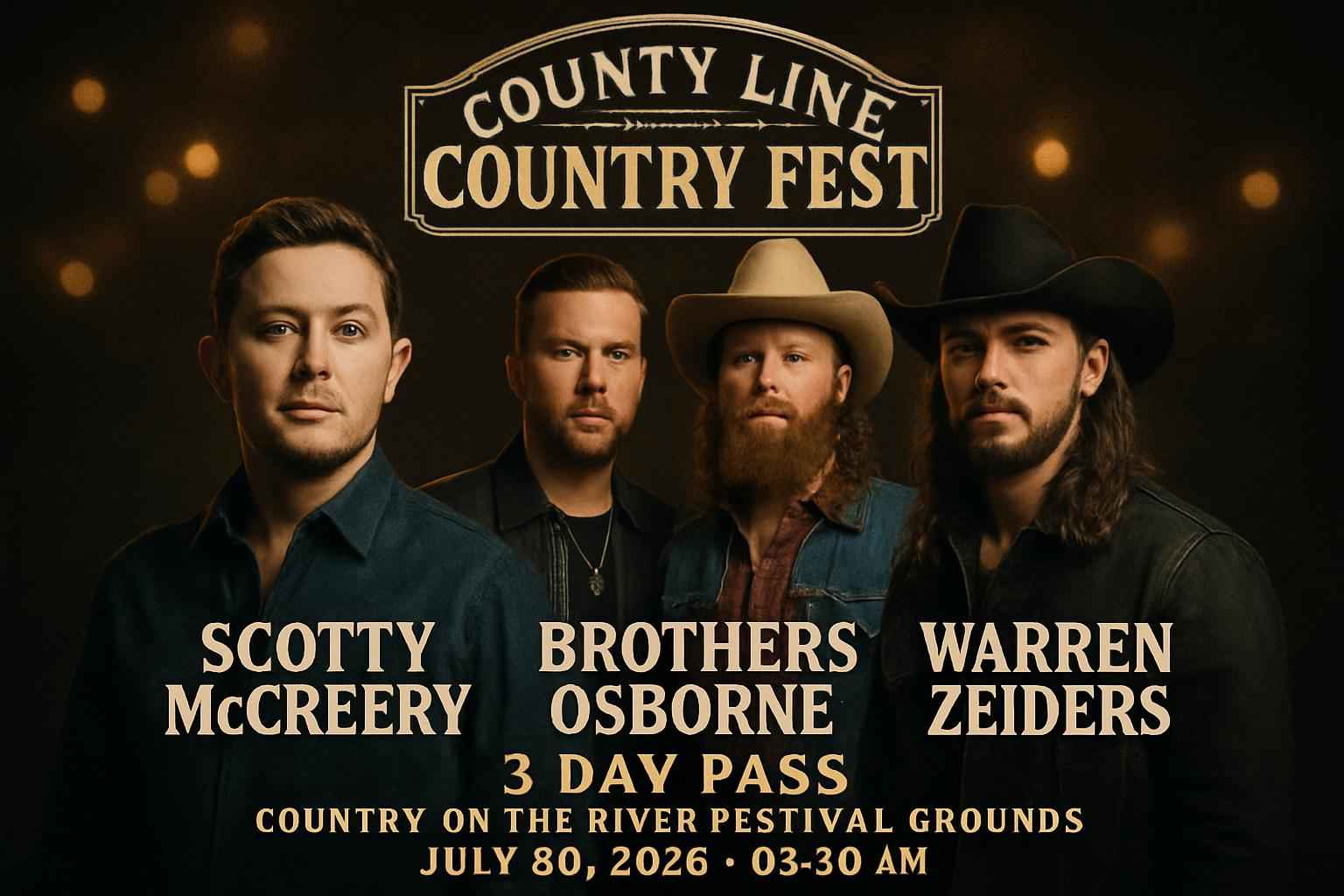 county-line-country-fest-scotty-mccreery-brothers-osborne-warren-zeiders-3-day-pass-country-on-the-river-festival-grounds