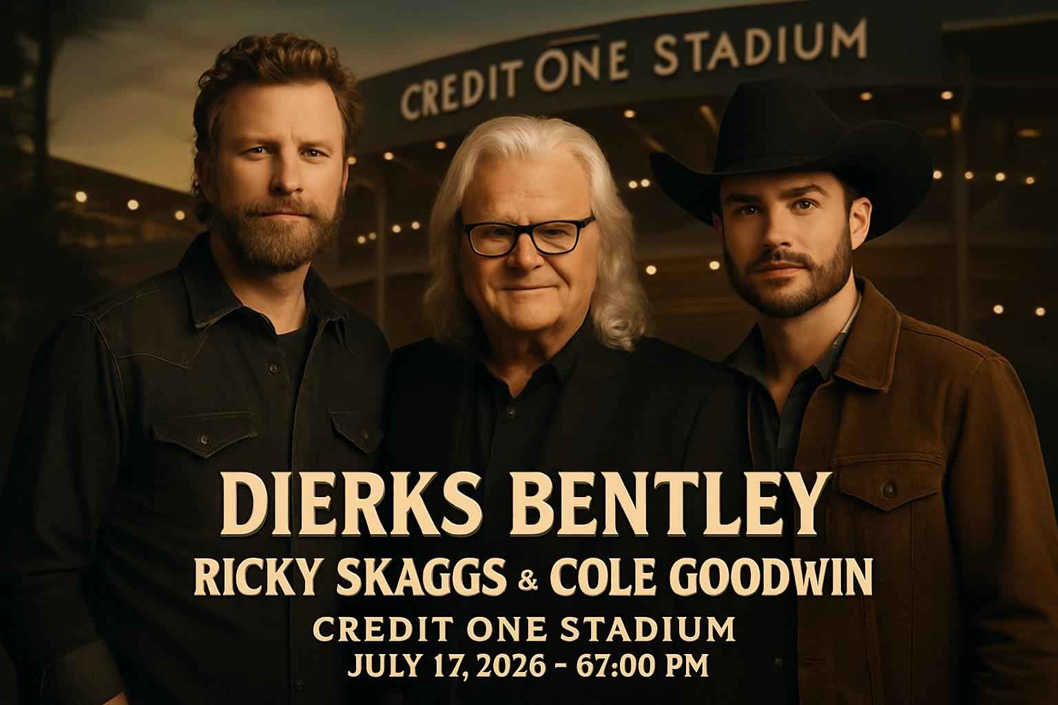 dierks-bentley-ricky-skaggs-cole-goodwin-credit-one-stadium