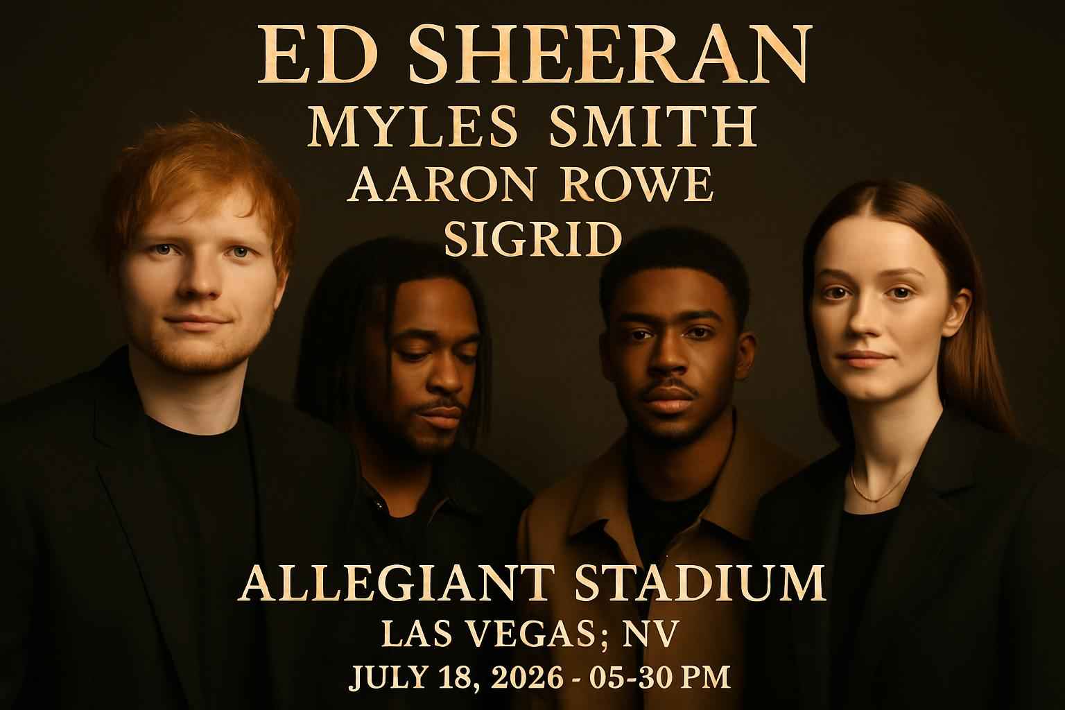 ed-sheeran-myles-smith-aaron-rowe-sigrid-allegiant-stadium