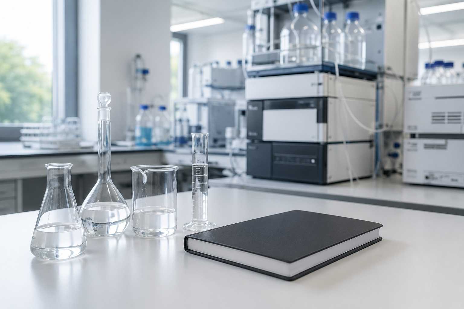 Analytical laboratory workspace representing research documentation