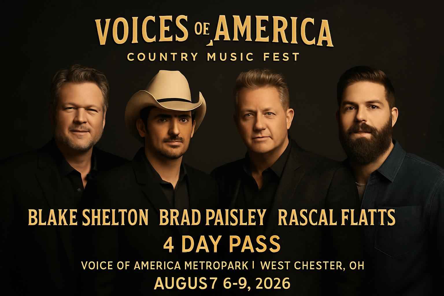 voices-of-america-country-music-fest-blake-shelton-brad-paisley-rascal-flatts-jordan-davis-4-day-pass-voice-of-america-metropark