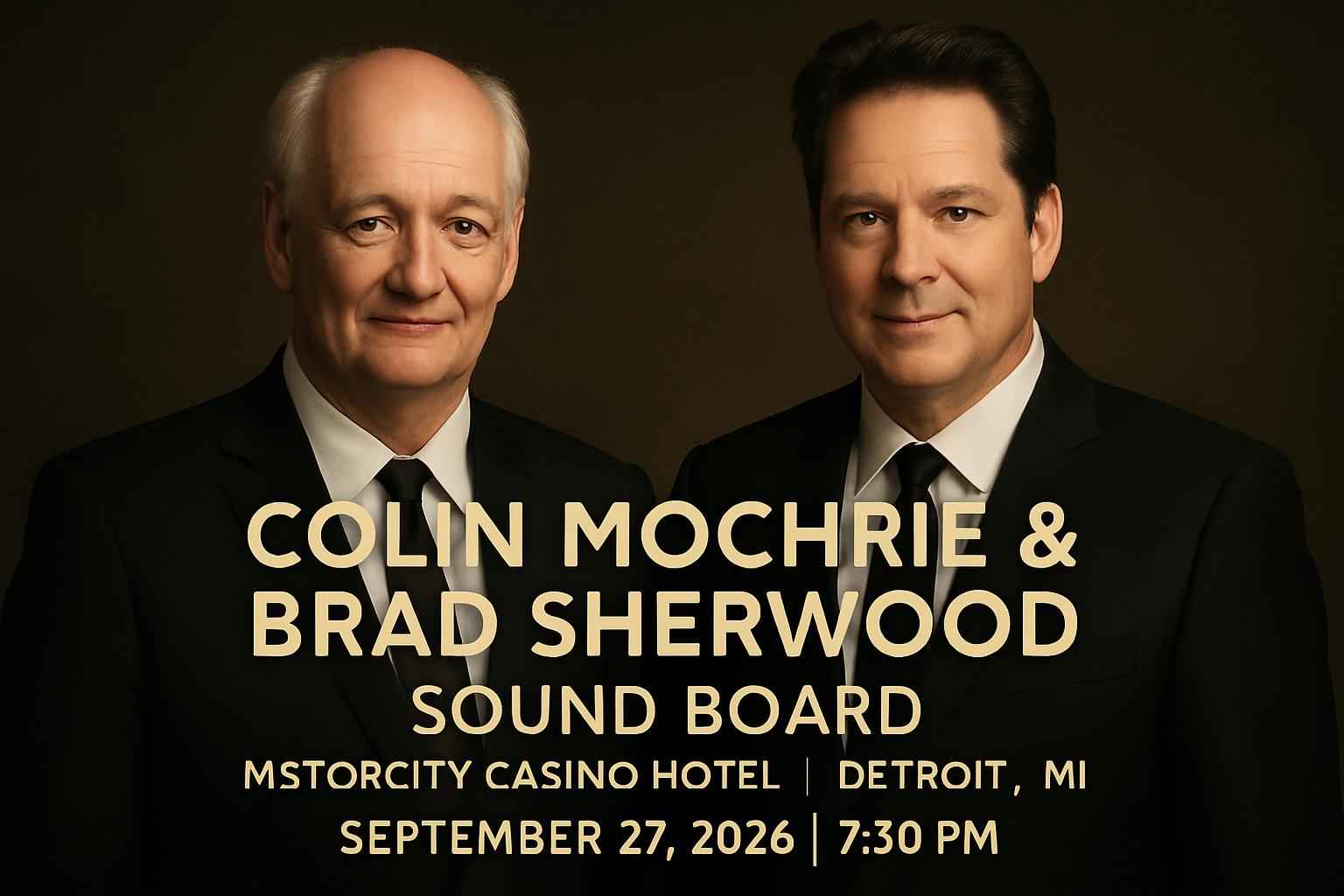 colin-mochrie-brad-sherwood-sound-board-at-motorcity-casino-hotel