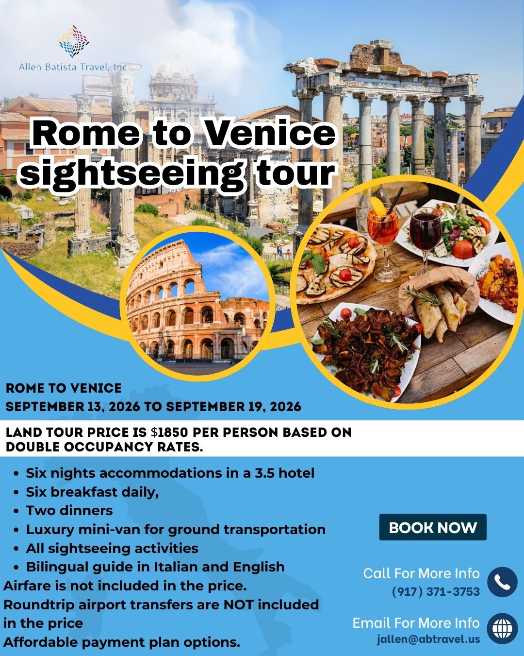 Rome to Venice Tour Package: 7-Day Italy Tour